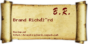 Brand Richárd névjegykártya