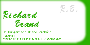 richard brand business card