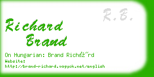 richard brand business card